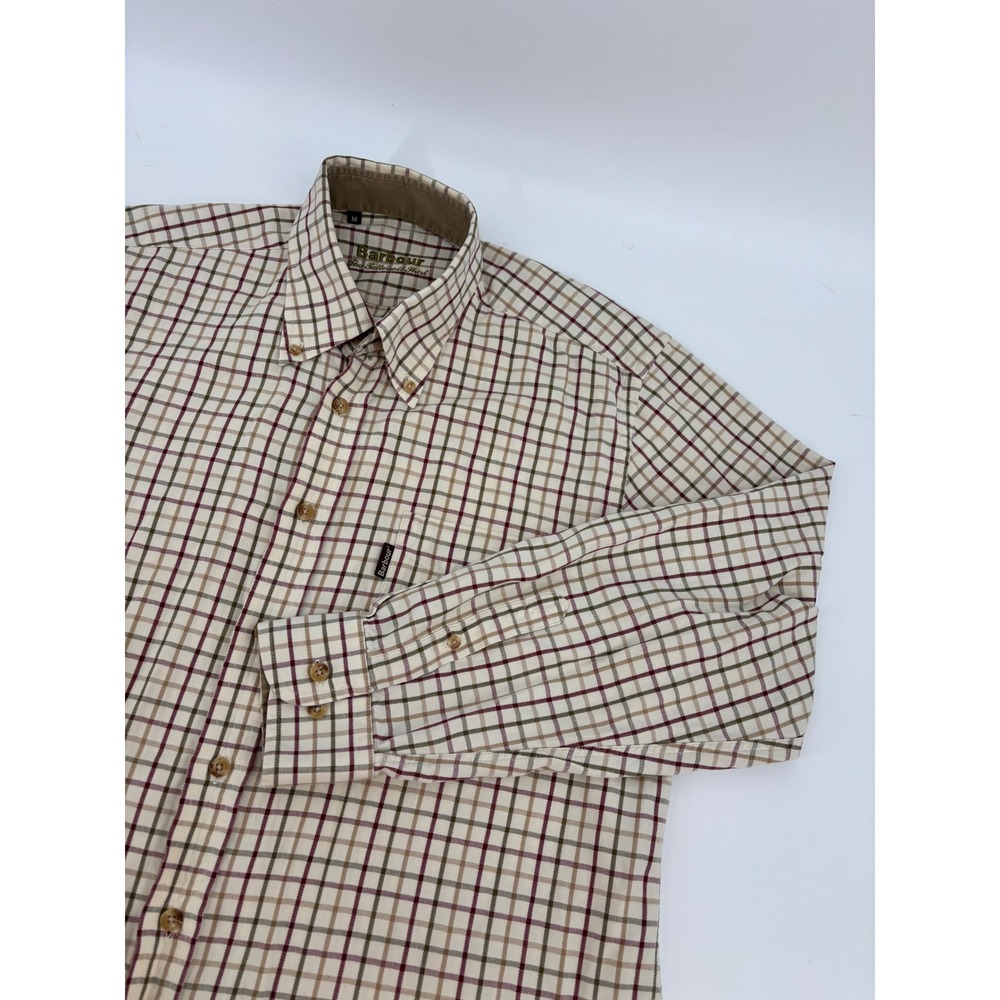 Barbour The Tattersall Shirt Mens Medium Long Sleeve Cotton Plaid Button Down